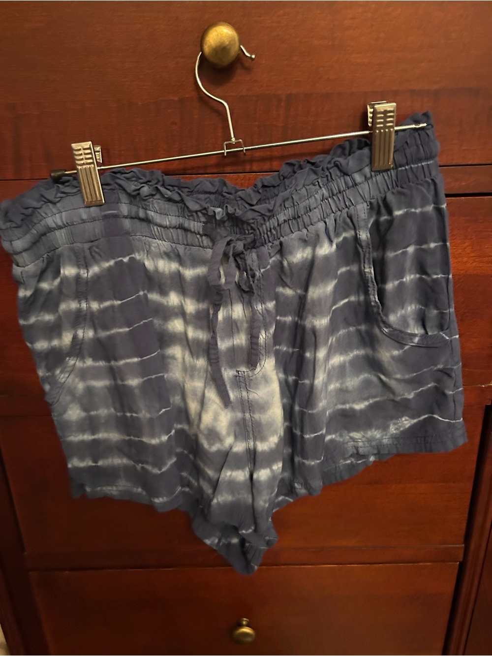 Aeropostale Navy Tie-Dye Elastic Waist Shorts